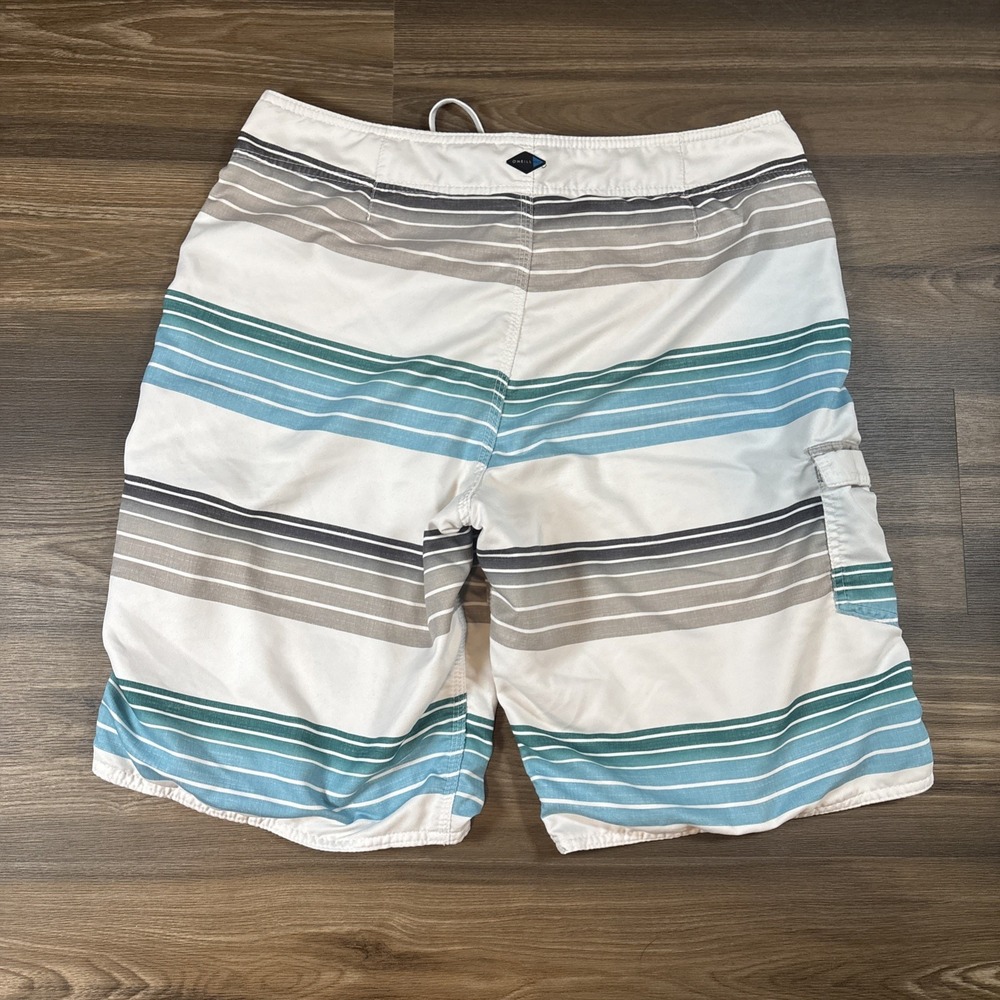 O'Neill Stripped Board Shorts With Side Pocket Size 36 - Picture 2 of 5